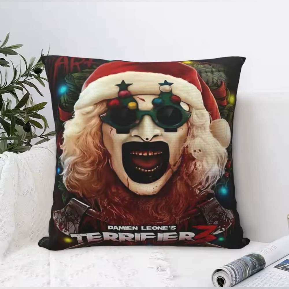 Horror Clown Movie Art Terrifier Pillowcase Double-sided Printing Fabric Cushion